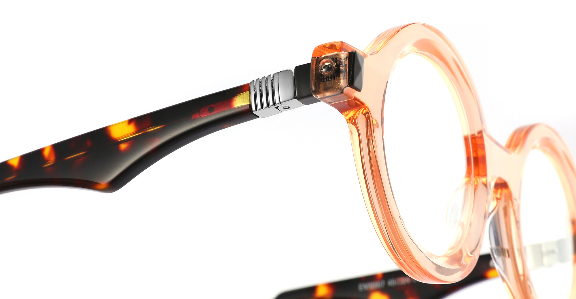 Vintage Round Unisex Acetate Glasses With Metal Decor Vintage Round Unisex Acetate Glasses With Metal Decor