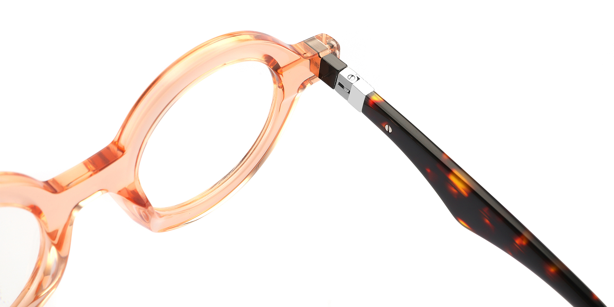 Vintage Round Unisex Acetate Glasses With Metal Decor Vintage Round Unisex Acetate Glasses With Metal Decor