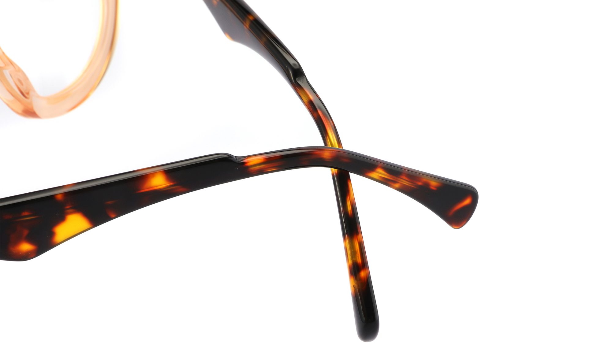 Vintage Round Unisex Acetate Glasses With Metal Decor Vintage Round Unisex Acetate Glasses With Metal Decor