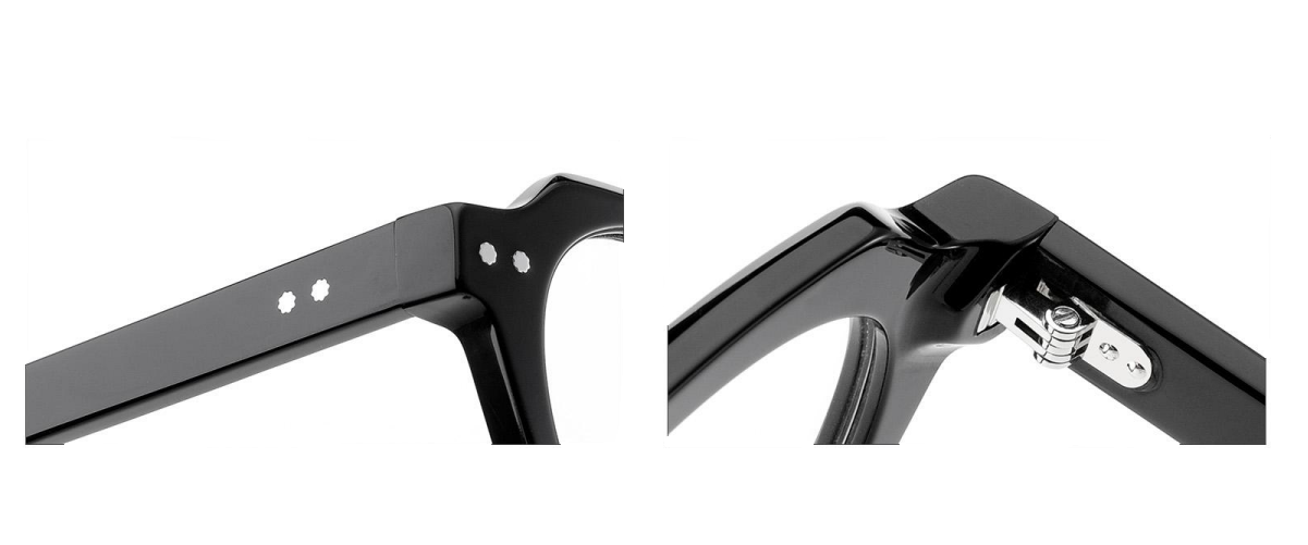 Artistic Hexagonal Acetate Glasses with Rivet Accents