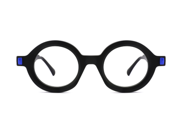 Vintage Round Unisex Acetate Glasses with Metal Decor