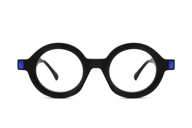 Vintage Round Unisex Acetate Glasses with Metal Decor