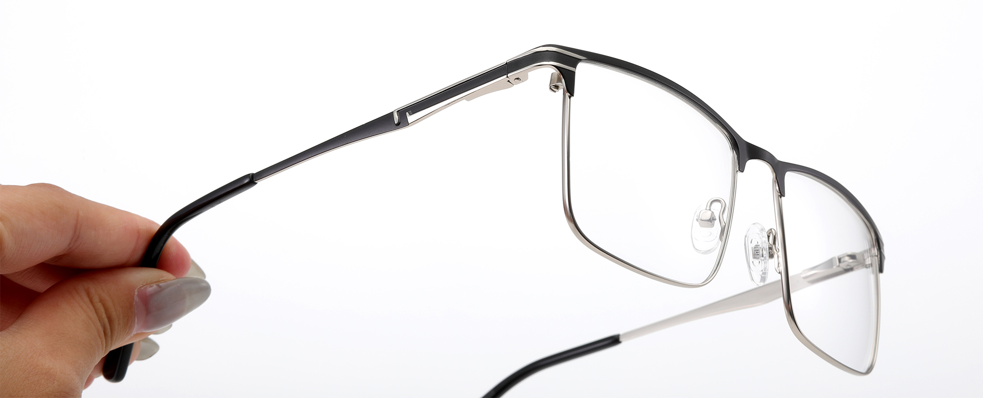 Vintage Men's Two - Tone Rectangle Metal Eyeglasses