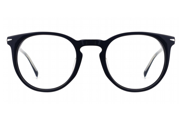 Vintage Round Unisex Acetate Glasses with Metal Mounts