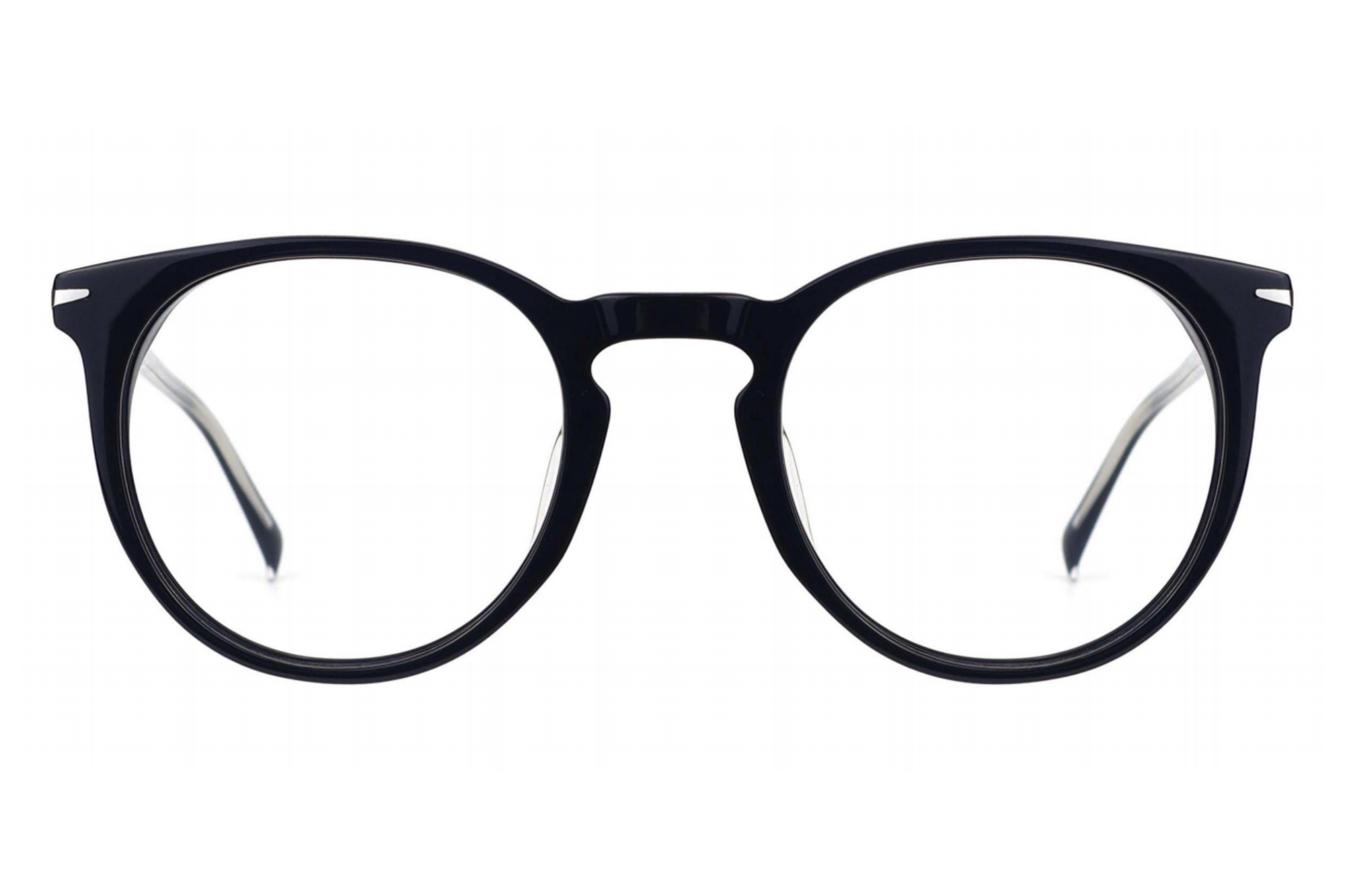 Vintage Round Unisex Acetate Glasses with Metal Mounts