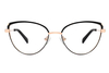 Trendy Cat - Eye Metal Eyeglasses with Double Plating