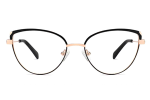 Trendy Cat - Eye Metal Eyeglasses with Double Plating