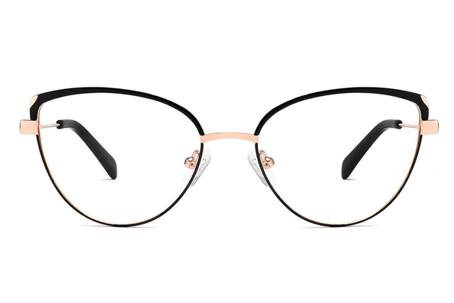 Trendy Cat - Eye Metal Eyeglasses with Double Plating