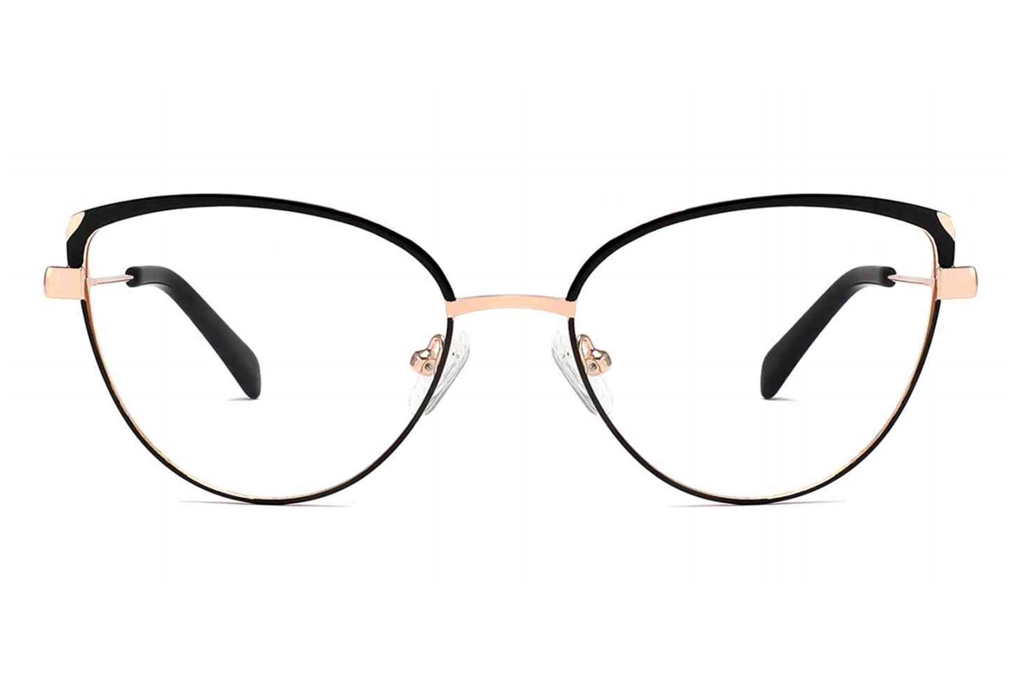 Trendy Cat - Eye Metal Eyeglasses with Double Plating