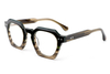 Artistic Hexagonal Acetate Glasses with Rivet Accents