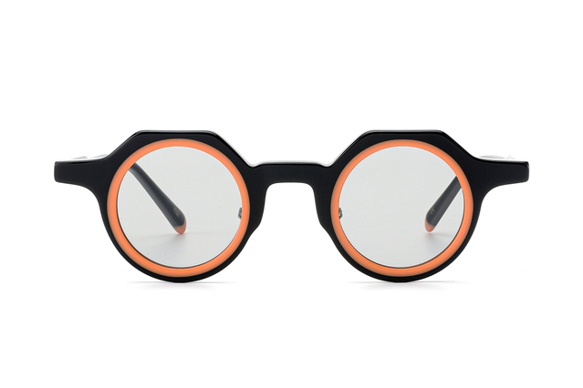 Retro-Modern Round Layered Acetate Sunglasses with Nose Pads