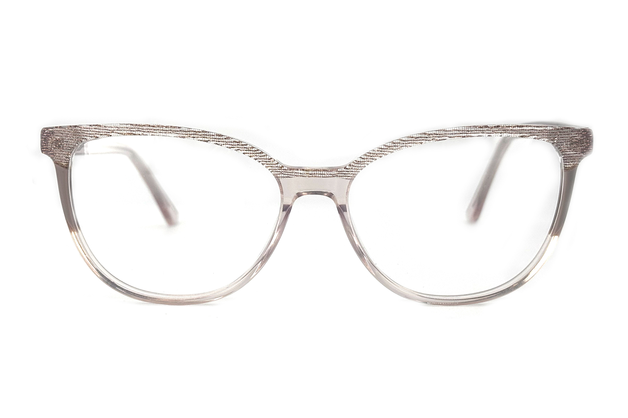 Unique Cat-eye Acetate-laminated Glasses with Textured Detailing