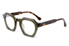 Artistic Hexagonal Acetate Glasses with Rivet Accents