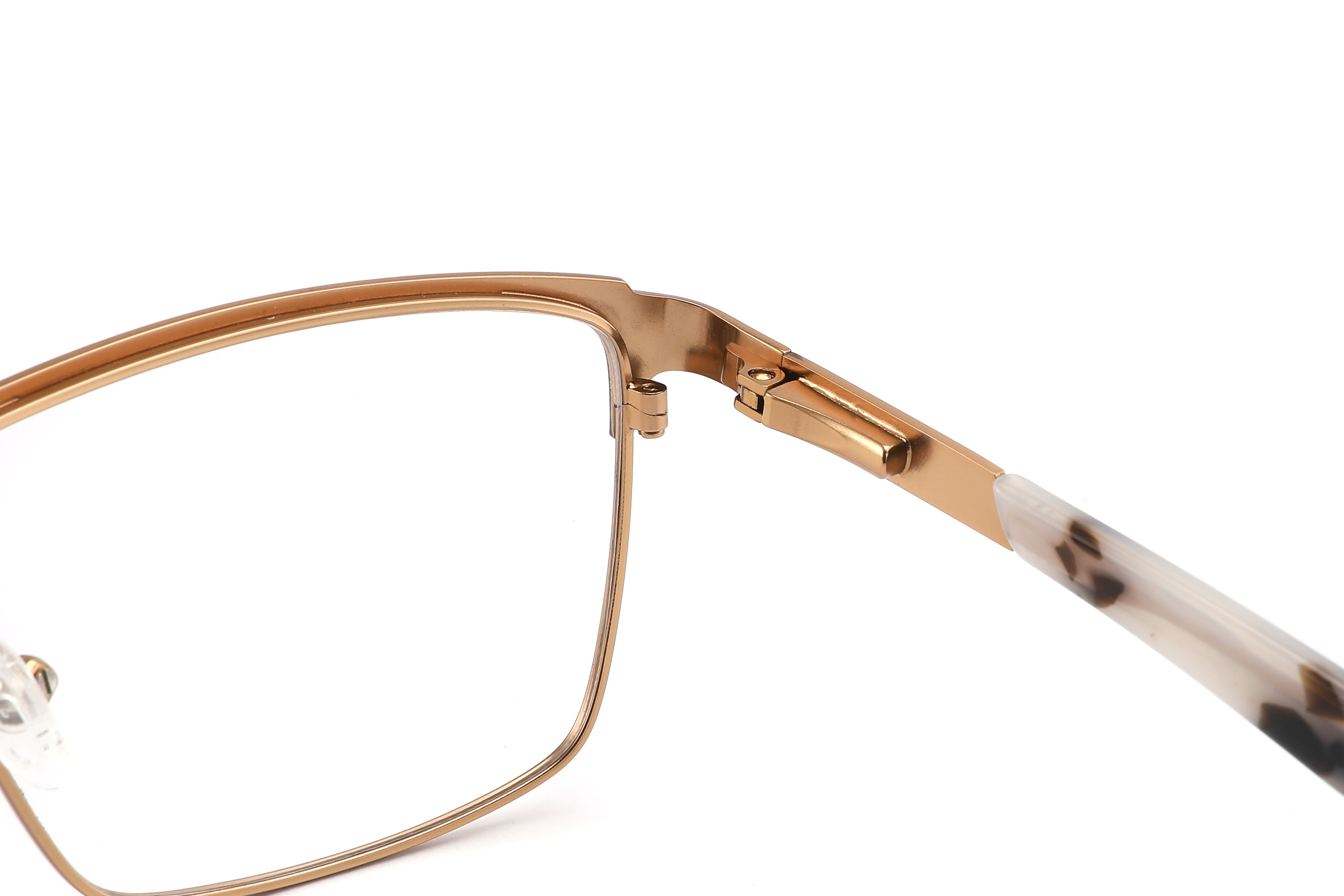 Premium Metal Rectangular Eyeglasses with Double Colors