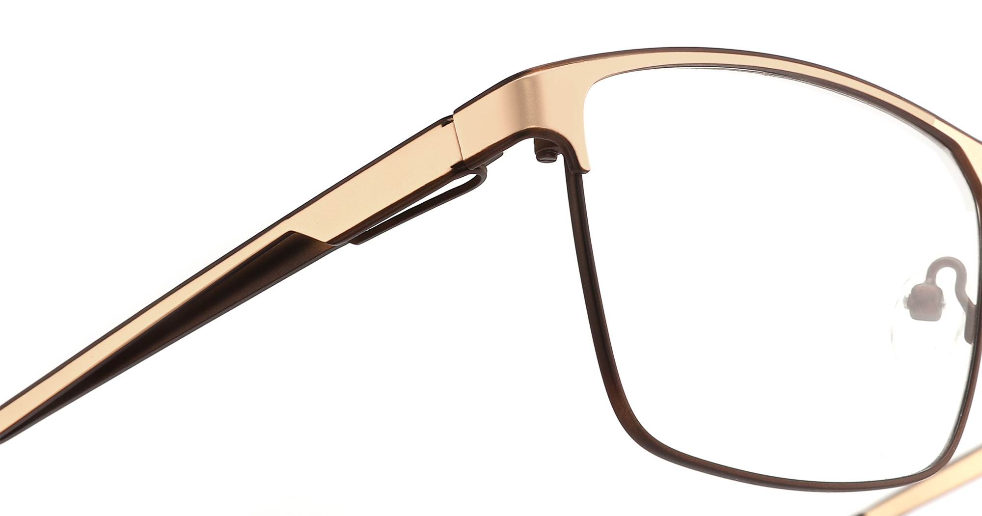 Hexagonal Men's Metal Sports Eyeglasses With Rubber Tips