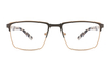 Premium Metal Rectangular Eyeglasses with Double Colors