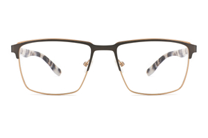 Premium Metal Rectangular Eyeglasses with Double Colors