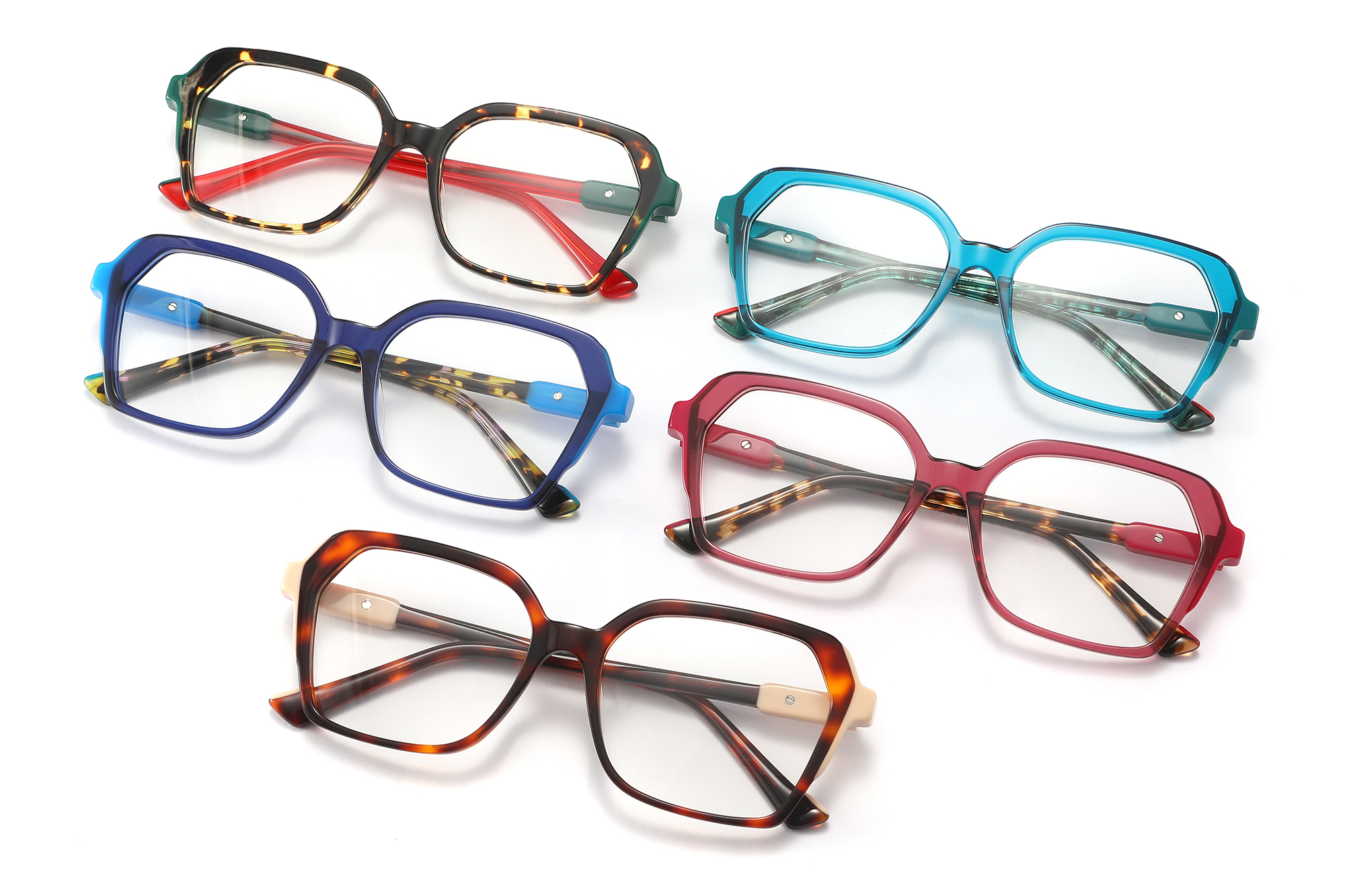 Luxury Butterfly - Shaped Laminated One - Piece Hinge Acetate Glasses Luxury Butterfly - Shaped Laminated One - Piece Hinge Acetate Glasses